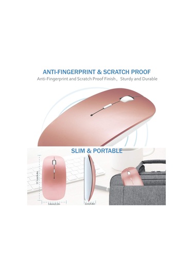 Bluetooth Kablosuz Şarjlı Fare Lazer Optik Şarj Edilebilir Mini İnce Sessiz Fareler Gül Altını Diğer