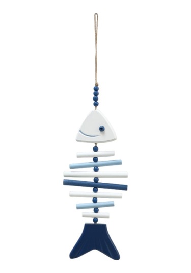 Suntek Deniz Temalı Pratik Çok Amaçlı Ahşap Balık Heykeli 54x12cm