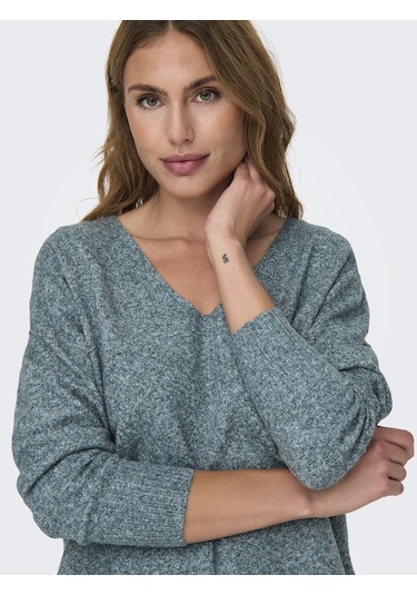 Vero Moda Only V Yaka Örme Kadın Kazak 15224360 Yeşil