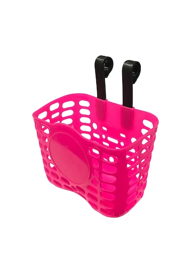 Bisiklet Ön Sepet - 16/20 Plastik, Pembe Askılı Model