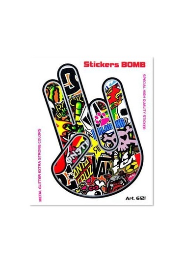 Araba Çıkartması - Sticker Bomb - 10 X 12 Cm - Siyah - Araba Özelleştirme - Yüksek Kalite