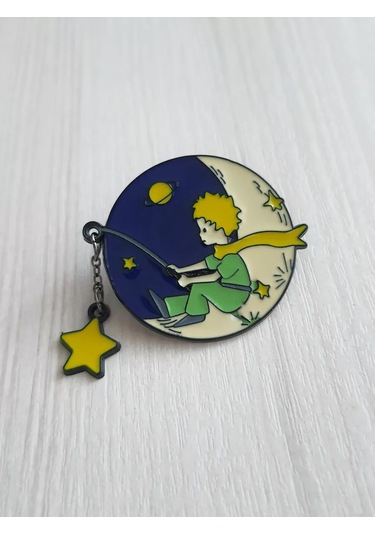 Proshik Küçük Prens Broş Küçük Rozet 242630018 Gri