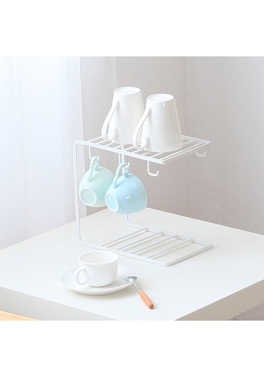 Kupa İçin Kupa Tutucu Standı 6 Kanca Kahve Kupası Rafı Bardak Sergileme Askısı Rafı