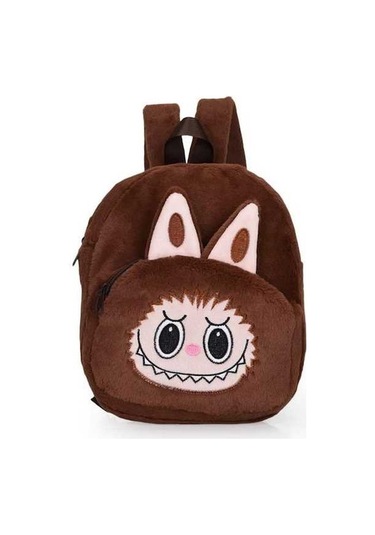Novahub Sevimli Çizgi Karakter Omuz Çantası: Yumuşak Eğlenceli Çocuk Aksesuarı Kahverengi 26x23x9cm Kahverengi