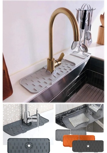 Tezgah Sıçrama Koruyucu Silikon Musluk Altı Mutfak Banyo Lavabo