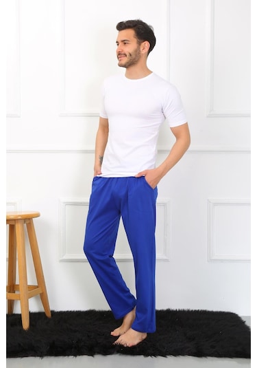 Akbeniz Erkek Pamuk Saks Tek Alt Pijama 27495 Saks Saks Mavi