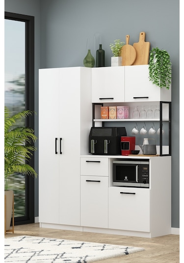 Ervin Kahve Köşesi 4 Raflı Airfry Kiler Dolabı Çok Amaçlı Beyaz Beyaz Ervin Kahve Köşesi 4 Raflı Airfry Kiler Dolabı Çok Amaçlı Beyaz Beyaz