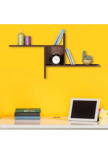 Dekoratif Duvar Rafı - İspanyol Ceviz 100x50x18 Cm Gxyxd