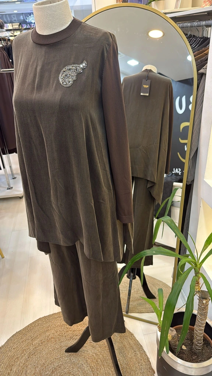 Nuss 1033 Cupra İpek Takım - Kahve Kahverengi