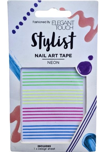 Elegant Touch Stylist Neon Nail Art Renkli Tırnak Şerit Bant Süsü