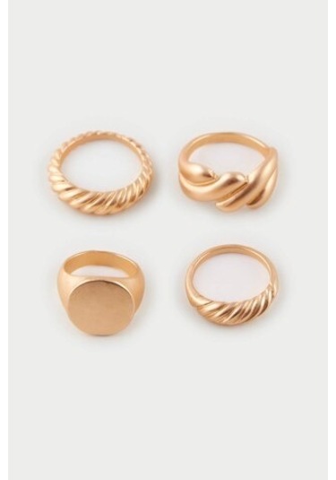 Defacto Kadın 4lü Mat Gold Yüzük E1311axnsgd1 Altın