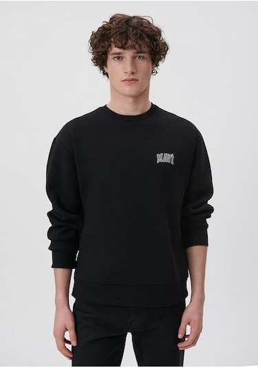 Mavi - Mavi Logo Baskılı Siyah Sweatshirt 0611716-900 Siyah