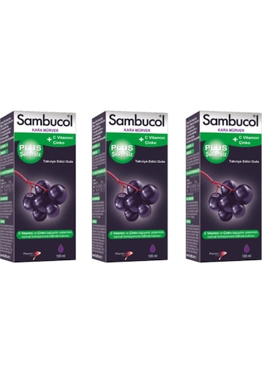 Sambucol Plus Şekersiz 120 Ml-3 Adet-