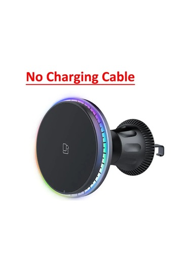 Vıkefon 30w Rgb Manyetik Araç Şarj Cihazı İphone 12-15 Pro Max İçin Hızlı Şarj Standı Gümüş