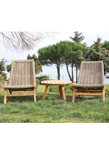Beylerbeyi Ahşap Bahçe Balkon Sandalyesi -Kestane Ahşap