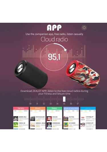 Springsun Zealot S32 Taşınabilir Kablosuz Bluetooth Hoparlör 5w Subwoofer Açık Hava Ses Kutusu