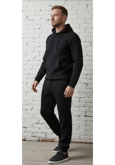 Black Steel Erkek Casual Eşofman Takım Siyah