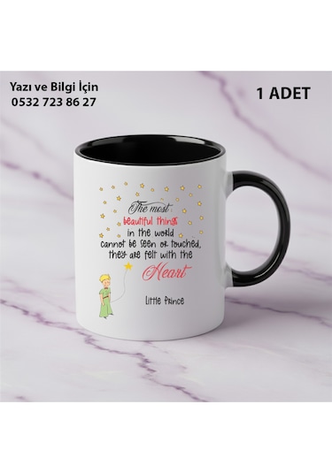 Küçük Prens Baskılı The Little Prince Kupa Bardak Siyah
