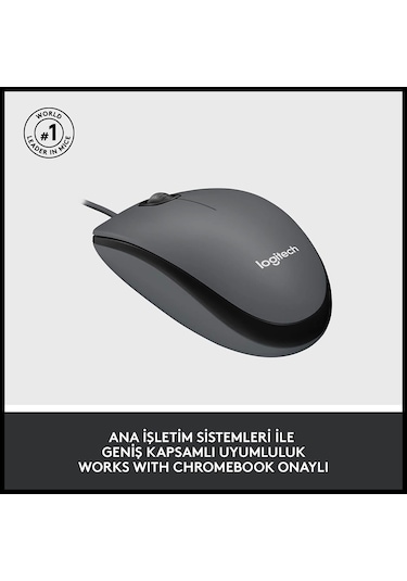 Logıtech 910-006652, M100 Siyah, Usb Kablolu, 1000dpi, Optik, 3 Tuşlu, Mouse Diğer