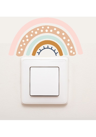 Sevimli Priz Sticker - Pastel Gökkuşağı