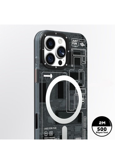 İphone 16 Pro Max Kılıf Magsafe Uyumlu Kamera Denetim Butonlu Youngkit Technology Serisi Kapak Gri