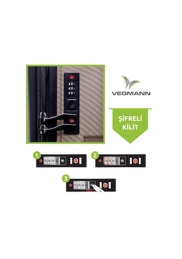 Vegmann Polipropilen Pp Atlas Gold Kabin Boy Valiz Çok Renkli