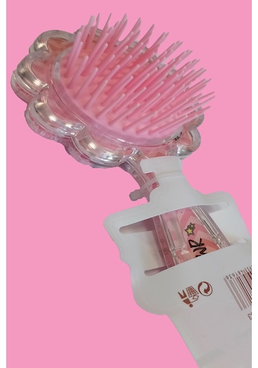 Gökbin Kız Çocuk 3D Pullu Trend Açma Tarama Barbie Çiçekli Saç Fırçası