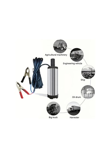 12v Taşınabilir Paslanmaz Çelik Dalgıç Pompa, Dc 12v, Dizel, Kerosen & Su İçin İdeal - Hafif, Kolay Kurulum, 3m Tel, Kömür Yağı, Küçük Boyut