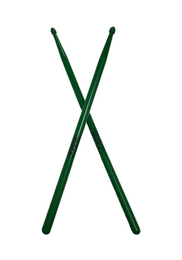 Midex Gfk-801gr 5a Bateri Baget Kırılmaz Polyemid Yeşil Renk Davul Bageti 5a Drumsticks
