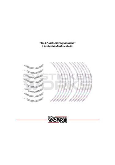 Bajaj Rs200 Jant Sticker Dış Ve İç Set Sticker Jant Şeridi Hologram