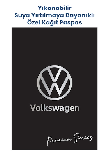 Yıkanabilir Kağıt Volkswagen Oto Paspas Kağıt Siyah Gümüş 50 Adet