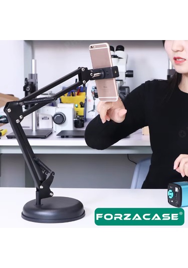 Forzacase Masaüstü 360 Derece Ayarlanabilir Akrobatik Telefon Tutucu Stand - Fc1131 Siyah