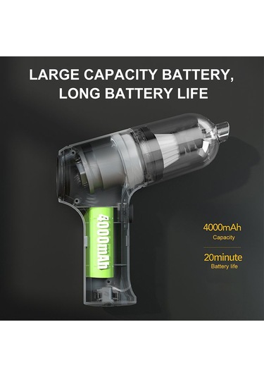 Gajeena 60w Güneş Gri Ev-araç İkili Kullanım Kablosuz Süpürge, 5000pa Vakum, 20 Dakika Kullanim Süresi, El Tutulu Mini Taşınabilir