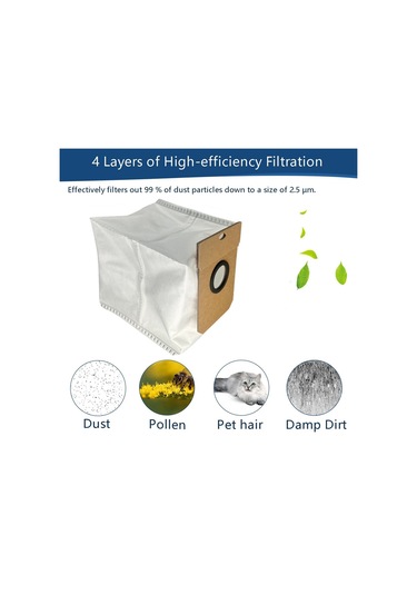 Snoweagle Vıomı Alpha 3 Pro / Haier 11 Robot Süpürge İçin 8 Adet Toz Torbası