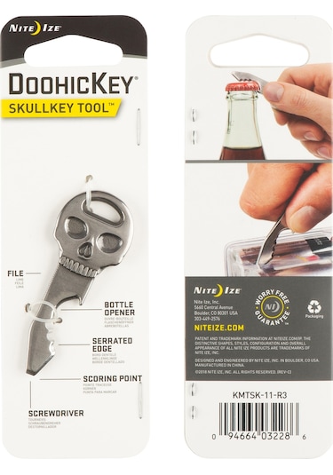 Nite Ize Doohickey Kurakafa Çok Amaçlı Çelik Anahtarlık Aparatı Gri