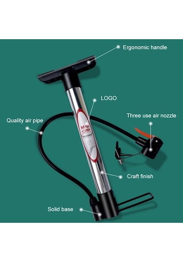 Sones M&g Ast09327 Alüminyum Basketbol Pompası Taşınabilir Evrensel Şişirme Aleti Siyah