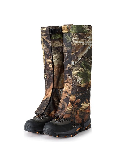 Geeksen Uzun Camo Kar Botu Korumaları Xl: Su Geçirmez, -30 C Dayanıklı, Tpu Askılı, Metal Kordon Kanca Kamuflaj