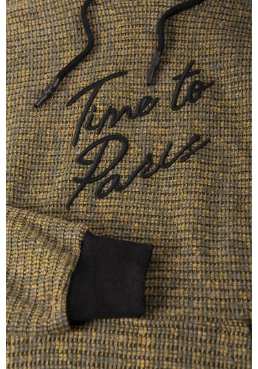 Erkek Sarı Kapşonlu Kanguru Cepli Sweatshirt Vavn21k-6300106 Sari