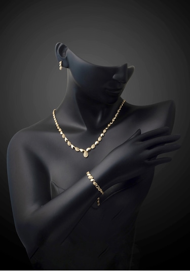 Bilezikci Damla Yolu Taşsız 14 Ayar Altın Takı Seti