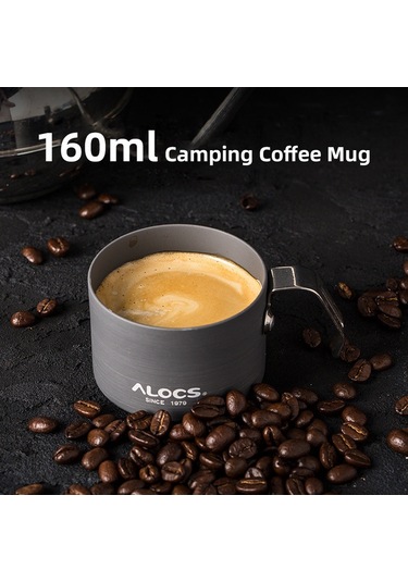 Alocs 160 Ml Çok Fonksiyonlu Metal Kahve Fincanları Kamp Gri