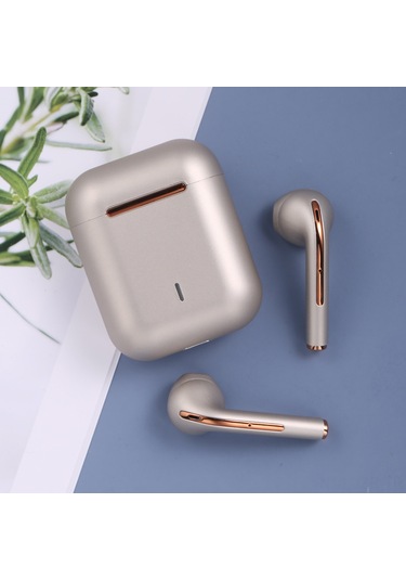 J18 Kablosuz Bt Kulaklıklar Ergonomik Yarı-içi Spor Kulaklıklar Otomatik Eşleştirme Akıllı Dokunmatik İşlem Geniş Uyumluluk Şampanya