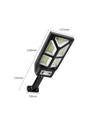 Sones Tg-ty100 196 Led Güneş Enerjili Açık İnsan Vücudu İndüksiyon Duvar Lambası Bahçe Çiti Sokak Lambası