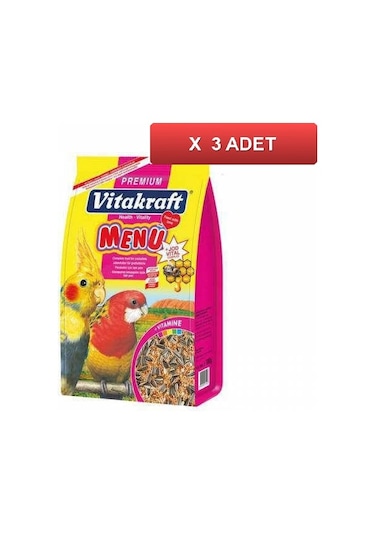 Vitakraft Menü Premium Paraket Yemi 1 KG 3 Paket