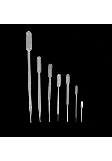 Suntek 50 Adet 1ml Transfer Mezun Pipetler Mezun 0.5ml Plastik
