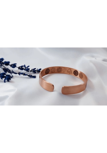 "çift Taraflı Dualı Bakır Bileklik - Şık Ve Anlamlı Aksesuar Bakır