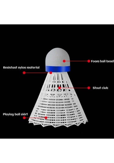 Vkemall 12'li Dayanıklı Nilon Badminton Topu Seti - Egzersiz, Antrenman Ve Eğlence İçin Sarı Plastik Shuttlecocklar