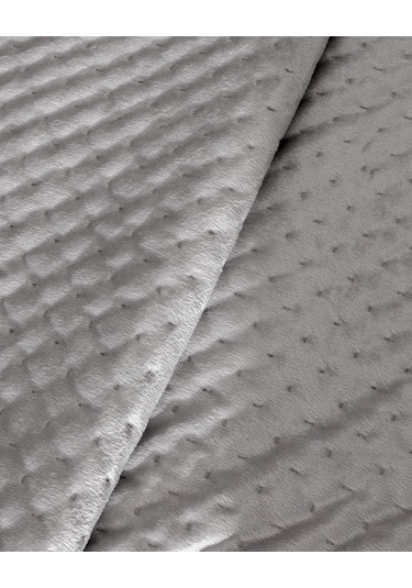 Madame Coco Boulogne Çift Kişilik Kadife Yatak Örtüsü - Gri Gri