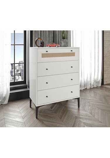 Trio White 4 Çekmeceli Şifonyer %100mdf