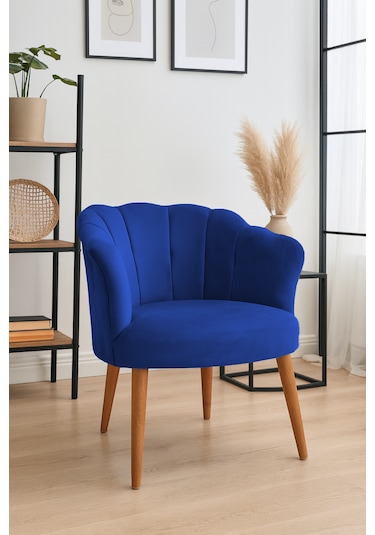 Papatya Berjer - Modern Tekli Koltuk - Babyface Kumaş - Saks Mavi