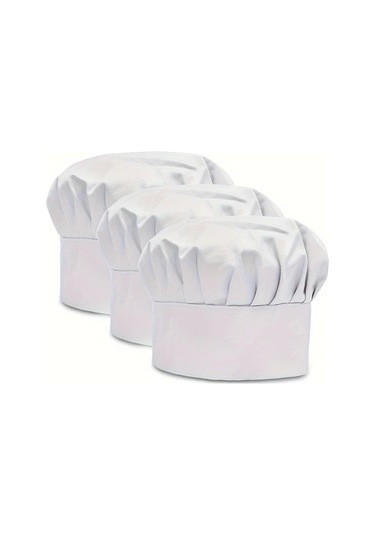 Fochsia 6lı Kırmızı Şef Şapkası Seti - Ayarlanabilir Esnek Tokalı Nefes Alabilir Yıkanabilir Kırmızı Şef Şapkası - Altılı Paket